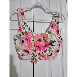 Coral reef large 12/14 women's floral swimsuit top